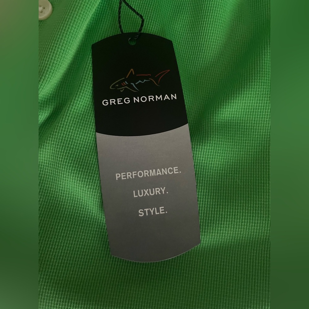 Greg Norman Collection Men's Polo Shirt 3Set - Green, Red & Blue w/white strips. - Picture 3 of 16